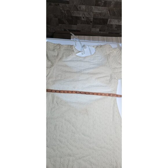 Free People Womens Apricot Rose Mini Dress Puff Sleeve Eyelet White Size XLarge - Picture 10 of 14